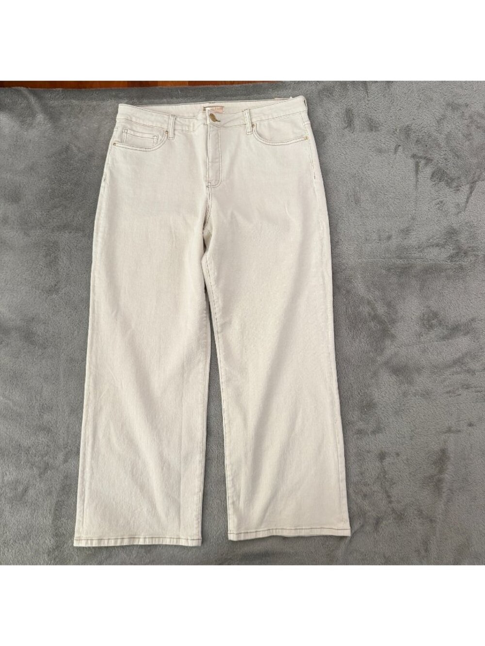 NWT Kut From The Kloth High Rise Charlotte Wide Leg Crop Culotte Jeans 14 Cream